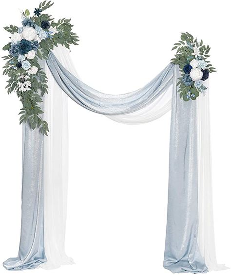 Hanging Flower Arrangements, Ceremony Arch Decor, Navy And Burgundy Wedding, Blue Wedding Receptions, Garden Wedding Centerpieces, Small Weddings Ceremony, Reception Backdrop, Wedding Ceremony Arch, Wedding Arch Flowers