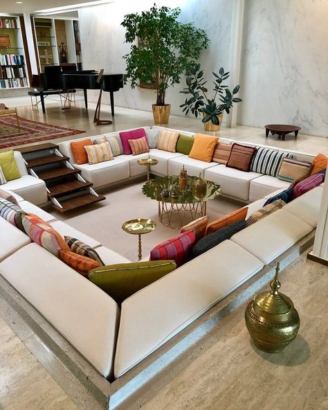 Conversation Pit, Room Concept, Sunken Living Room, Miller Homes, Concept Ideas, Dream House Rooms, Apartment Decor Inspiration, Dream House Interior, A Living Room