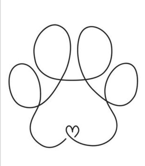 Dog Line Drawing Simple, Dog Paw Tattoo Design, Paw Line Art, Paws Tattoo, Dog Line Art Tattoo, Knitted Wire Art, Tatoo Dog, Watercolor Doodle, Wire Knitting