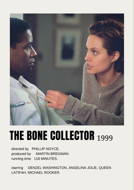 The Bone Collector Movie, The Bone Collector Movie Poster, Bones Movie Poster, The Bone Collector, To The Bone Movie, Bone Collector, Movie Collage, Iconic Movie Posters, New Movies To Watch