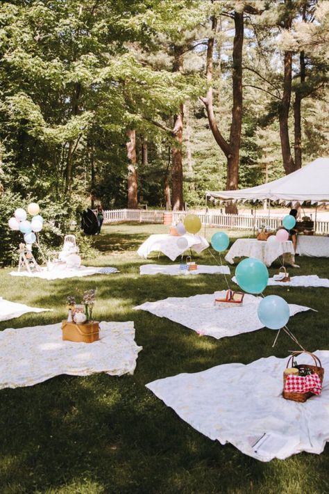 Picnic Blanket Wedding, Engagement Party Picnic, Save Money On Wedding, Picnic Themed Parties, Picnic Party Decorations, Picnic Baby Showers, Prom Planning, Retro Picnic, Long Engagement