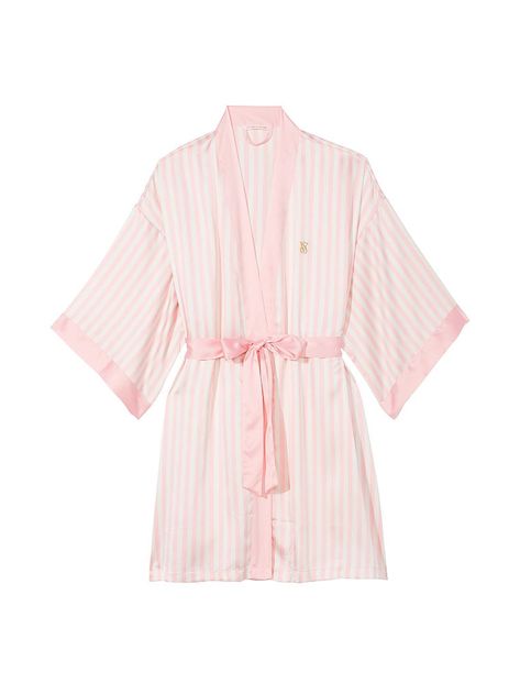 The Tour '23 Iconic Pink Stripe Robe - Sleep & Lingerie - Victoria's Secret Kickboxing, Victoria's Secret, Pijamas Women, Satin Dressing Gown, Silky Robe, Lingerie Catalog, Lounge Robes, Victoria Secrets, Train Hard