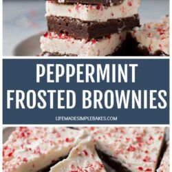 Christmas Brownies, Pie, Christmas Baking Ideas, Frosted Brownies, Crushed Candy Cane, Peppermint Dessert, Life Made Simple, White Chocolate Frosting, Peppermint Chocolate