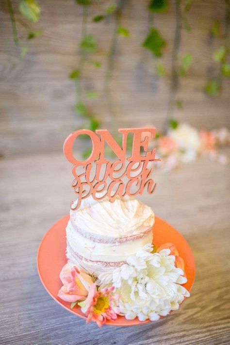 One Sweet Peach Cake, One Sweet Peach, Fig Cake, Peach Party, First Birthday Cake Topper, Peach Cake, Pistachio Cake, Bowl Cake, Salty Cake