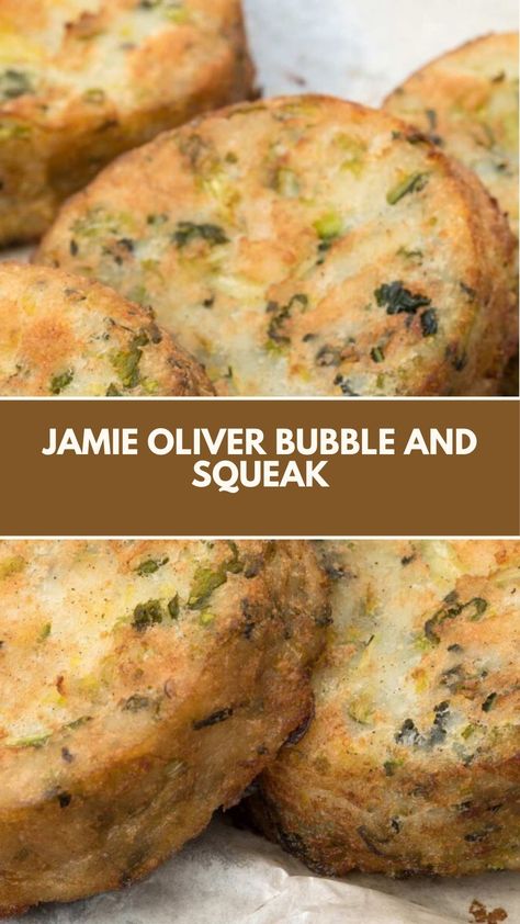 Jamie Oliver Bubble and Squeak is made with olive oil, unsalted butter, fresh woody herbs such as rosemary, sage, and thyme, leftover roast potatoes, leftover cooked vegetables like carrots, swede, turnips, parsnips, Brussels sprouts, and kale, and optional chestnuts.  This hearty Bubble and Squeak recipe creates a easy dinner that takes about 30 minutes to prepare and can serve up to 4 people. Bubbles And Squeak Recipe, Bubble Up Recipes, Bubble And Squeak Recipe, Potato Meals, Bubble Squeak, Turnip Recipes, Vegan Christmas Dinner, Baked Desserts, Bubble And Squeak