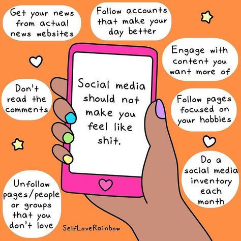 Social media shouldn't make you feel like shit. I feel like many of us - myself included - have accepted that when it comes to social media - it's a mixed bag. And that's true, some aspects of it are awesome and some of them, not so much. BUT we have a responsibility to do what we can to make boundaries around social media and enforce them. That means paying attention to what drains, irritates, and annoys you and asking yourself why it's in your space - especially if it's at the expense of your Love Rainbow, Dont Love, Love Yourself First, Self Acceptance, Good Grades, Cozy Space, What You Can Do, Talking To You, When Someone