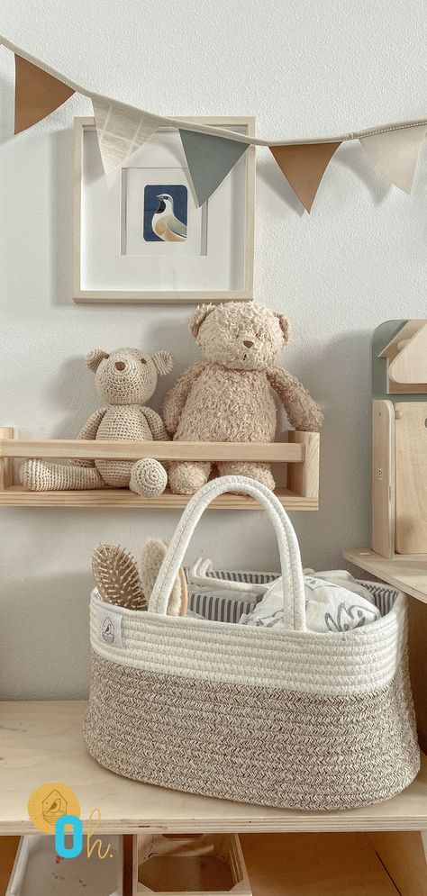 Premium Baby Diaper Caddy ��– A stylish cotton rope basket design meant to help parents stay more organized this baby diaper caddy organizer is ideal for storing diapers, items, wipes, fresh clothes, cute toys, dirty laundry, extra bottles, and all the accessories kids need. Baby Accessories Organization, Nursery Changing Table, Cotton Basket, Cotton Rope Basket, Nursery Baskets, Fresh Clothes, Baby Basket, Diaper Caddy, Caddy Organizer