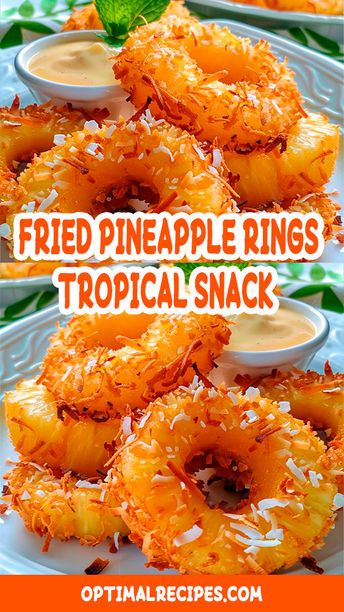 Ready to take your snack game to a whole new level? Try these irresistible Fried Pineapple Rings! Perfectly crispy on the outside and juicy on the inside, these tropical treats are a must-try. Whether you’re looking for a quick snack, a unique appetizer, or a fun dessert, these pineapple rings will hit the spot. Click to get the easy recipe and bring a taste of the tropics to your kitchen! Save and share if you’re all about delicious and easy snacks! 🍍✨ #TropicalSnacks #FriedPineapple #EasyRecipes #SnackIdeas Easy Birthday Party Treats, Easy Hawaiian Appetizers, Fried Pina Colada Rings, Snacks For Drinking Parties, Fried Pineapple Rings With Creamy Coconut Dipping Sauce, Whole Food Snack Recipes, Hawaiian Potluck Ideas, Hawian Recipes Food, Hawaiian Sides Recipes