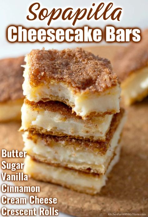 Easy Sopapilla Cheesecake, Sopapilla Cheesecake Bars, Crescent Roll Cheesecake, Sopapilla Cheesecake, Churro Cheesecake, Cream Cheese Bars, Cream Cheese Desserts, Cheese Bar, Mexican Dessert