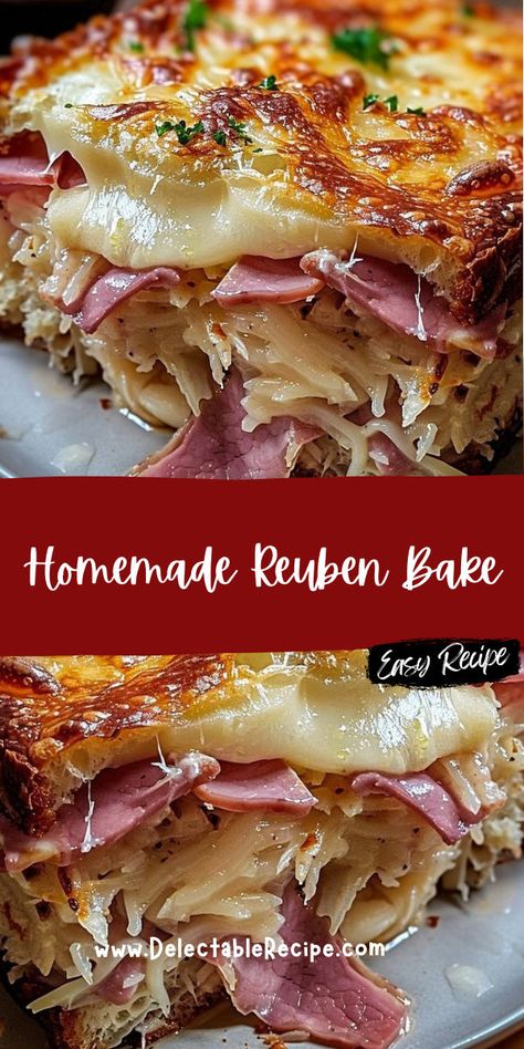 Crescent Ruben Bake, Homemade Rueben Bake, Ruben Bake Reuben Casserole, Homemade Reuben Bake, Rueben Bake Reuben Casserole, Baked Ruben, Rueben Sandwich Recipe, Reubens Sandwich, Ruben Bake