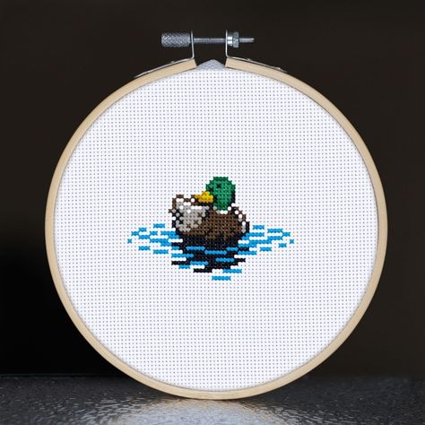 Duck Cross Stitch Pattern, Instant PDF Download, Mallard Cute Animal Cross Stitch Patterns, Duck Cross Stitch Pattern Free, Otgw Cross Stitch, Rubber Duck Cross Stitch, Cute Simple Cross Stitch, Cross Stitch Small Pattern, Pop Culture Cross Stitch, Kawaii Cross Stitch Pattern Free, Cute Small Cross Stitch