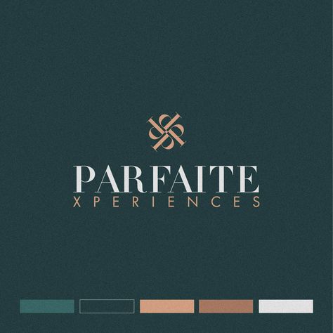 Parfaite Xperiences - High End Brand Identity Design, Abstract Logo, Events Branding Wedding Venue Logo, Real Estate Brand Identity, Bar Website Design, High End Logo, Events Branding, Bar Website, Luxury Palette, Gold Color Palette, Logo Event