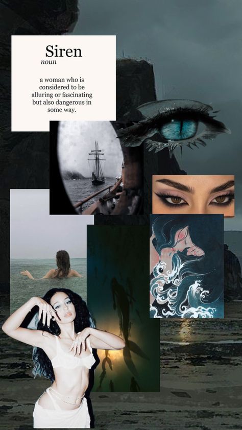 #siren Siren Female Archetype Aesthetic, Siren Aethestic, Sirencore Aesthetic Wallpaper, Siren Core Aesthetic Wallpaper, The Siren Aesthetic, Siren Girl Aesthetic, Siren Energy Aesthetic, Siren Core Wallpaper, Siren Mermaid Aesthetic