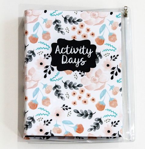 I know there have been other great ideas for binders for LDS Activity Day Girls, but I thought I would still share mine.  This is what ... Activity Days For Girls Lds, Lds Cross Stitch, Activity Day Girls, Primary Ideas, Goal Journal, Primary Activities, Articles Of Faith, Activities For Girls, Youth Programs