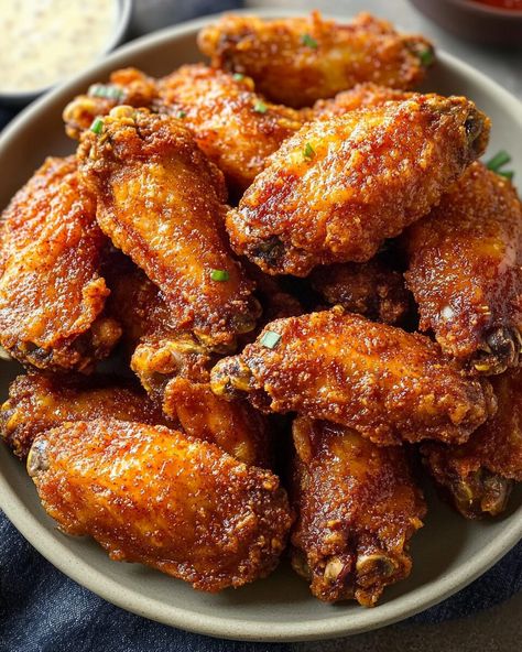 Recipe Chicken Wings Baked, Wings Rub Recipe, Dry Rub Wings In Air Fryer, Easy Crispy Chicken Wings, Best Dry Rub Chicken Wings, Fried Chicken Party Wings, Oven Air Fried Chicken Wings, Fried Drummettes Recipes, Sweet Wings Recipe