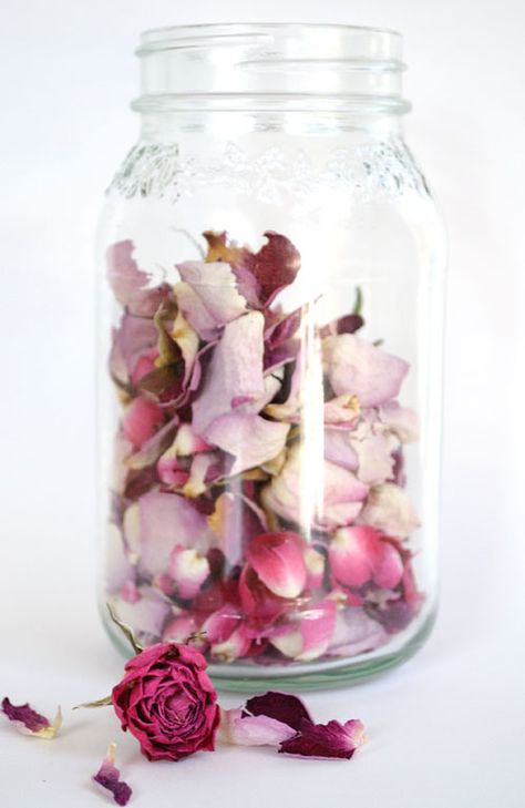 Rose Petals Craft, Betty Catroux, Dead Roses, Drying Roses, Rose Perfume, Dried Rose Petals, Special Flowers, Mason Jar Crafts, Jar Crafts