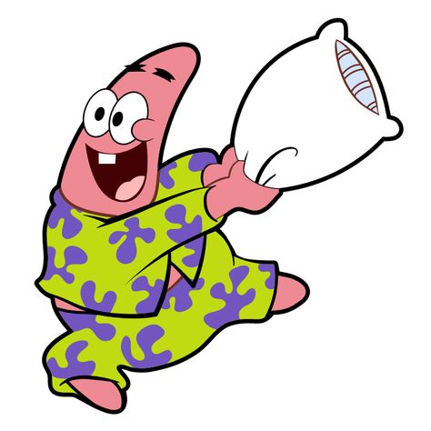 SpongeBob Patrick at the Pajama Party Sticker. #cartoon #Patrick #SpongeBob #PatrickStar #PajamaParty Patrick Stella, Spongebob Squarepants Funny, Sticker Spongebob, Spongebob Stickers, Patrick Spongebob, Spongebob Squidward, Spongebob And Patrick, Spongebob Cartoon, Spongebob Painting