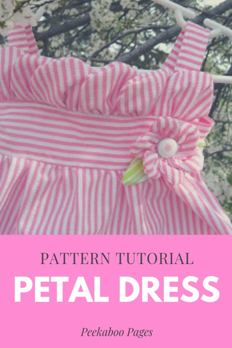 Petal Dress Pattern Tutorial  #Springdresstutorial #Easterdresstutorial #Easterdresspattern #Easterdressdiy Free Infant Dress Pattern, Baby Clothes Patterns Free, 12 Month Dress Pattern Free, Baby Pinafore Dress Pattern Free, Baby Dress Romper Pattern, Free Baby Dress Patterns 3-6 Month, Baby Girl Clothes Patterns, Baby Dress Pattern Free, Baby Dress Tutorials