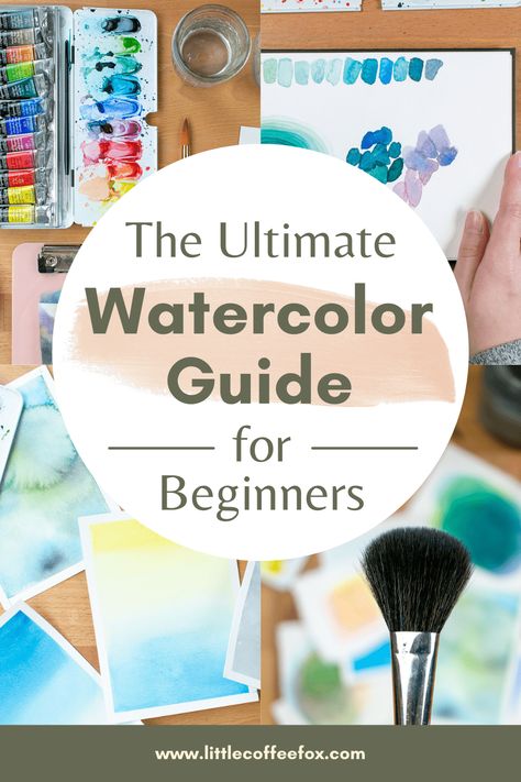 Whether you're brushing off the cobwebs or you're just getting started, this in-depth guide will help you dive into watercolors and making beautiful paintings in no time! #watercolor #watercolortutorial #arttutorial Skill To Learn, Art Journaling Supplies, Teaching Watercolor, Watercolor Painting For Beginners, Watercolor Supplies, Learn Watercolor Painting, Watercolor Beginner, Watercolor Flowers Tutorial, Learn Watercolor