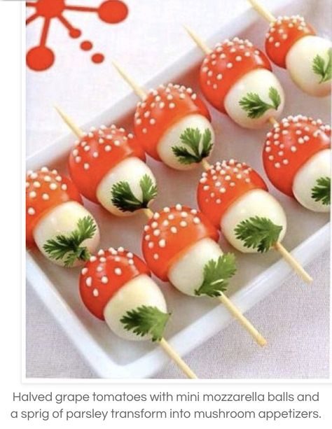 Tomato Eggs, Super Mario Brothers Party, Kids Snack Food, Mushroom Appetizers, Party Food Themes, Decorações Com Comidas, Cherry Tomato, Snacks Für Party, Izu