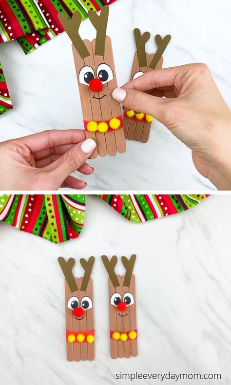 Popsicle Stick Christmas Crafts, Popsicle Stick Crafts For Kids, Kids Christmas Crafts Easy, Christmas Crafts For Toddlers, Popsicle Crafts, Christmas Homescreen, Preschool Christmas Crafts, Christmas Crafts For Kids To Make, Craft Easy