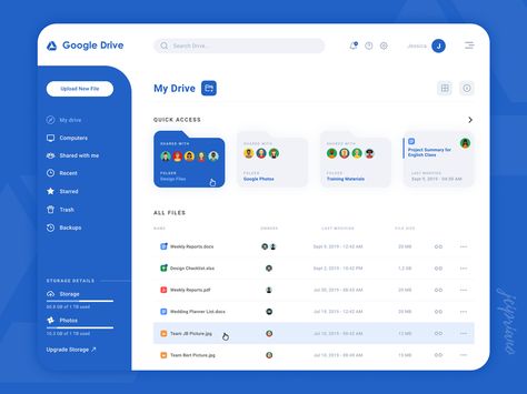 Google Drive New Design Concept on Behance Ux Dashboard Design, Website Dashboard Design, Dashboard Design Ui, Dashboard Design Inspiration, Application Ui Design, Desain Ux, Cms Design, Ui Design Mobile, App Design Layout