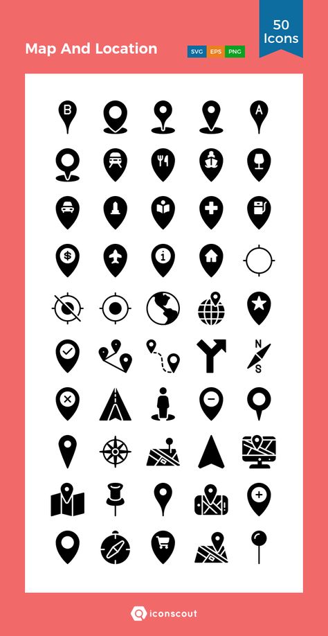 Map And Location  Icon Pack - 50 Solid Icons Location Logo Design, Infographic Icons, Logo Location, Location Logo, Maps Icon, Map Infographic, Travel Symbols, Site Icon, Map Icon