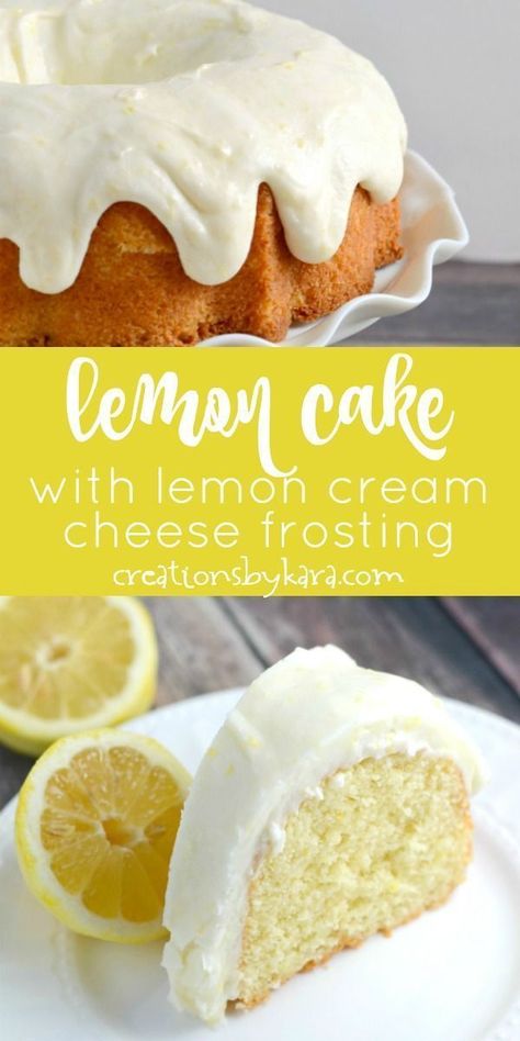 Spring Cakes Recipes, Lemon Cream Cheese Frosting, Lemon Cream Cheese, Lemon Frosting, Lemon Bundt Cake, Spring Cake, Bundt Cakes Recipes, Lemon Cream, Think Food