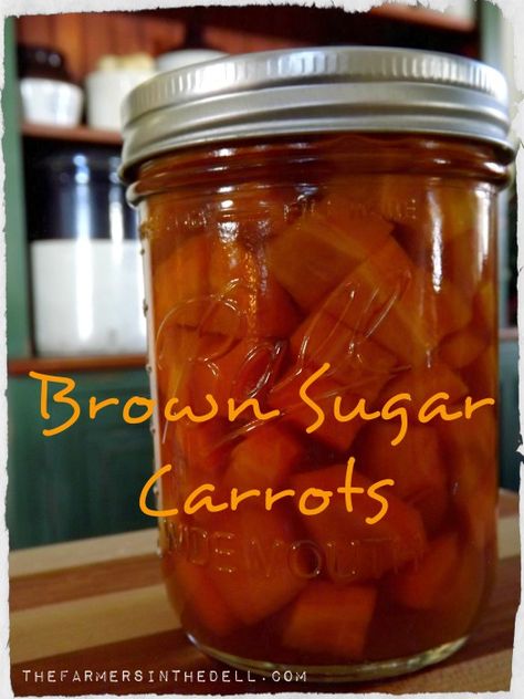 Brown sugar carrots recipe Canning Candied Carrots, How To Can Carrots In A Water Bath, Sugar Carrots Recipe, Canning Carrots Recipes, Canning Carrots Water Bath, Water Bath Carrot Canning, Sweet Carrots Brown Sugar Easy, Maple And Brown Sugar Carrots, Carrots Brown Sugar