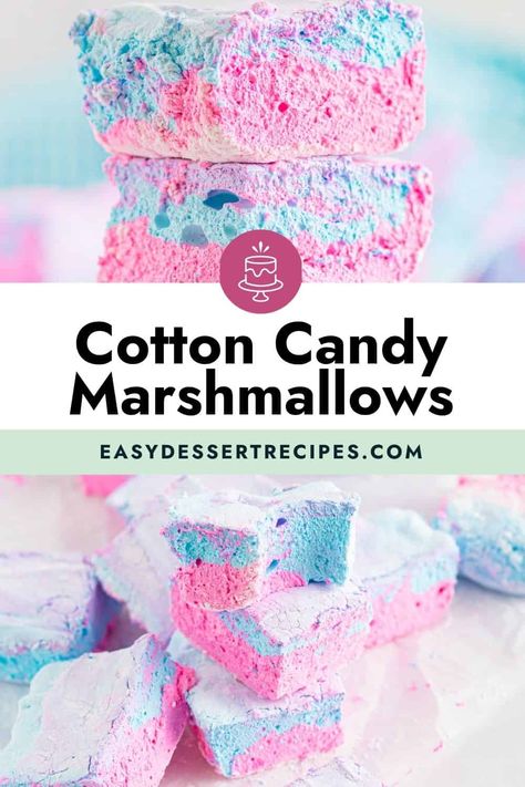 Candy Marshmallows, Cotton Candy Recipe, Carnival Foods, Homemade Cotton Candy, Diy Sweets, Homemade Marshmallow Recipe, Marshmallow Recipe, Homemade Marshmallow, Cotton Candy Flavoring