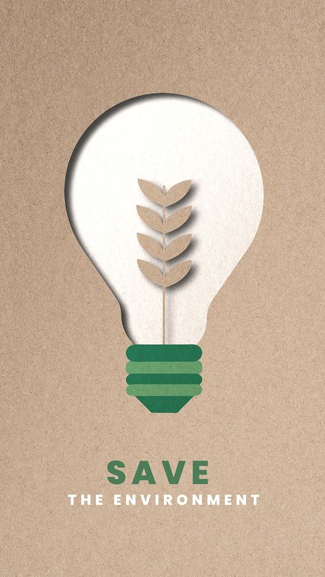 Green energy saving template vector light bulb | premium image by rawpixel.com / dunno design lab Digital Advertising Design, Green Poster, Organic Waste, Ecology Design, Eco Brand, Save The Environment, Nature Projects, Creative Advertising Design, Tree Light