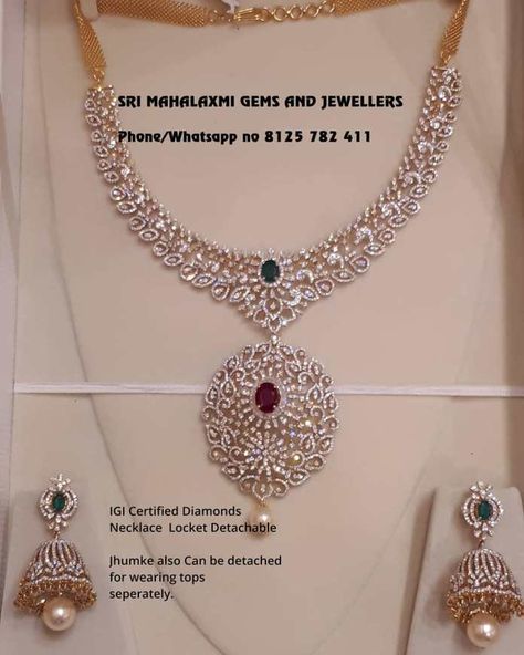 diamond jewellery designs 2018 Diamond Chokers, Diamond Jewellery Designs, Mango Mala, Diamond Jewlery, Diamond Necklace Indian, Necklaces Simple, Bridal Diamond Necklace, Diamond Pendants Designs, Diamond Wedding Jewelry