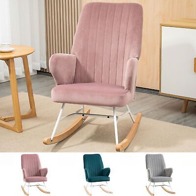 Premium Quality Accent Rocking Chair Uphostered Nursery Glider Rocker for Living Room, Furniture Nursery Glider Rocker, Modern Rocking Chair, Bedroom Pink, Nursery Glider, Nursing Chair, Glider Rocker, Chair For Living Room, Wingback Armchair, Nursery Chair