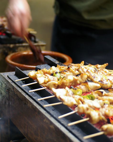 Scrumpdillyicious: Japanese Yakitori: Grilled Chicken & Scallion Yakitori Grill, Yakitori Chicken, Japanese Chicken, Atlanta Food, Shish Kebab, Best Street Food, Japanese Dishes, Asian Cooking, The Grill