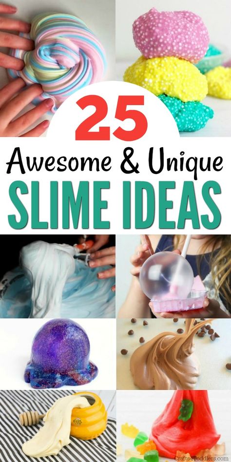 25 Awesome and Unique Slime Ideas for Kids Slime Kids, Ultimate Slime, Cool Slime Recipes, Homemade Slime Recipe, Slime Ideas, Edible Slime, Rainbow Slime, Easy Slime Recipe, Craft Projects For Adults