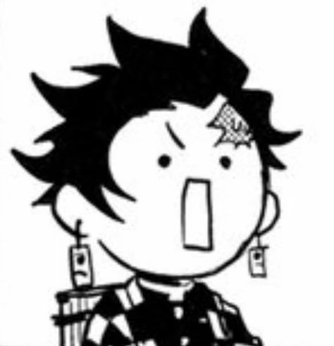 Tanjiro Doodle, Demon Slayer Pfp Manga, Cute Manga Icons, Demon Slayer Doodles, Chibi Tanjiro, Sketch Pfp, Chibi Doodles, Demon Slayer Sketch, Cute Tanjiro