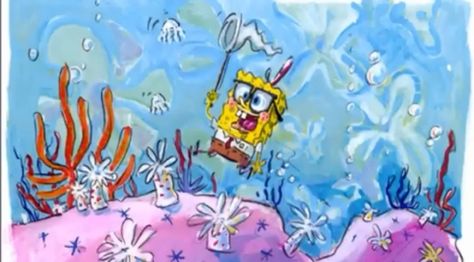 Spongebob Official Art, Spongebob Concept Art, Spongebob Art, Atmospheric Art, Spongebob House, Spongebob Funny Pictures, Stephen Hillenburg, Spongebob Drawings, Best Cartoons Ever