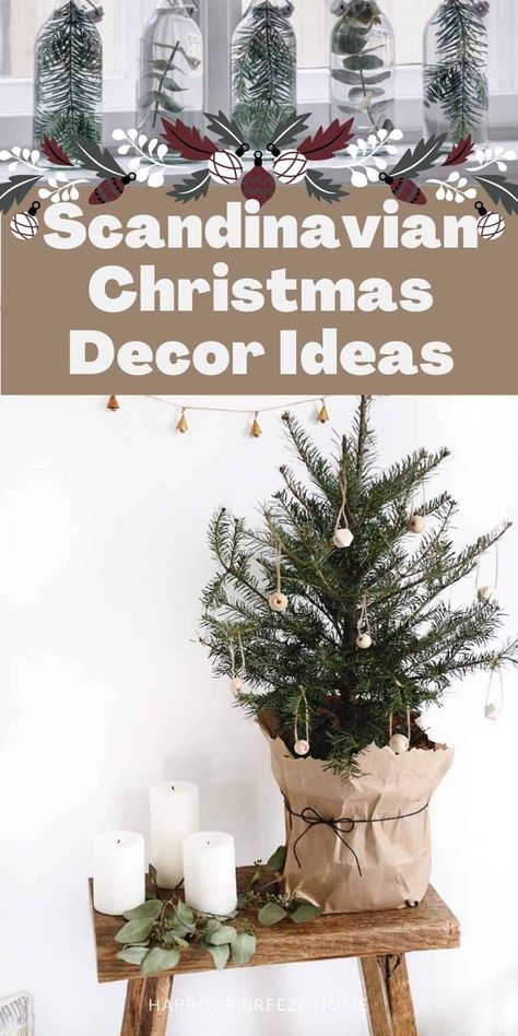 Have a happy hygge Christmas with these simple, relaxing, and classic Nordic style decorating ideas. These easy & quick decorating & diy ideas will help you make your home feel festive without adding extra clutter. #hygge #christmasdecor Natural Christmas Decor Ideas Diy, Christmas Advent Calendars Diy, Hygge Christmas Decor Diy, Christmas Hygge Decorating Ideas, Hygge Decor Christmas, Nordic Xmas Decorations, Christmas Decorating Without A Tree, Nordic Christmas Diy, Christmas Nordic Style