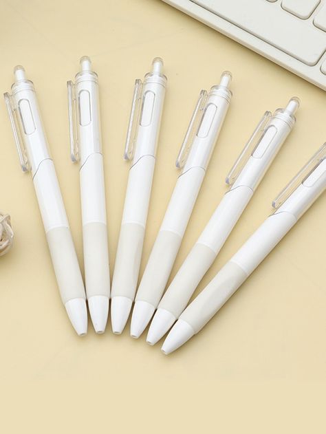 Cute Stationary School Supplies, Study Stationery, Fine Writing Instruments, Shell Color, Weird Gifts, White Pen, Study Aesthetic, Cute Pens, White Gel Pen