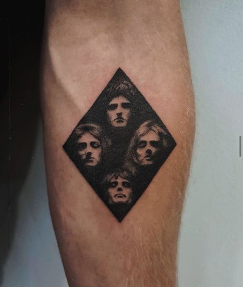 Music Album Cover Tattoo, Queen Tatoos Ideas Band, Queen Inspired Tattoos Band, Band Queen Tattoo, Rock Inspired Tattoos, Queen Inspired Tattoos, Queen Band Tattoo Ideas, Rock Tattoo Designs, Queen Tattoo Band