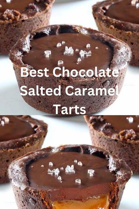 Salted Caramel Tarts, Caramel Tart Recipe, Caramel Tarts, Salted Caramel Chocolate Tart, Salted Caramel Tart, Chocolate Tarts Recipe, Cookie Cups Recipe, Mini Tarts, Tarts Recipe