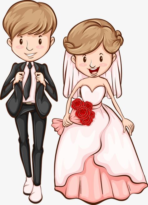 Wedding Drawings, Groom Clipart, Wedding Cartoon, Bride And Groom Cartoon, Spring Wedding Outfit, Non Traditional Wedding Ring, Wedding Cake Images, Halloween Bride, Funny Bride