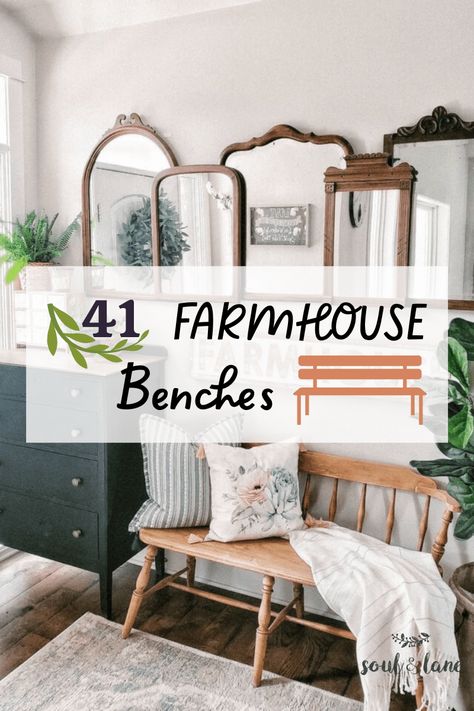 Foyer Bench Ideas Entry Ways, Foyer Bench Ideas, Farmhouse Benches, Wooden Bench Indoor, Deacons Bench, Farmhouse Foyer, Foyer Bench, Entrance Bench, Farmhouse Bench Diy