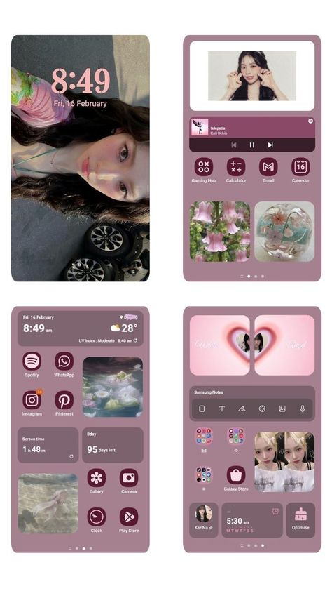 Iphone 15 Widget Ideas, Notes Widget Aesthetic, Phone Notes Ideas, Samsung App Layout, Samsung Widgets Aesthetic, Samsung Widget Ideas, Phone Customization Ideas, Wallpaper Inspo Widgets, Widget Wallpaper Ideas