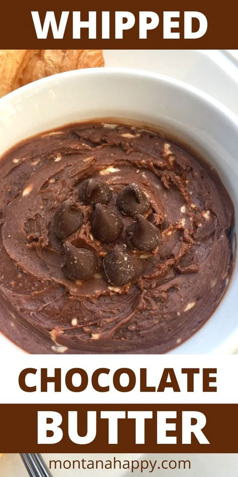 Whipped Chocolate Butter * Compound Butter Recipe Butter Compound, Flavored Butter Recipes, Compound Butter Recipe, Butter Recipes Homemade, Flavored Butters, Compound Butters, Rustic Recipes, Grandma's Recipes, Flavored Butter