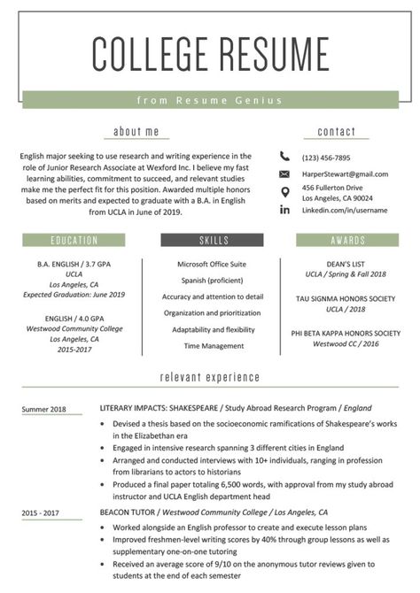 Resume For College Students, Resume Ideas For Students, College Student Resume, Academic Resume, College Application Resume, Resume Student, Job Affirmations, High School Resume Template, Resume Outline