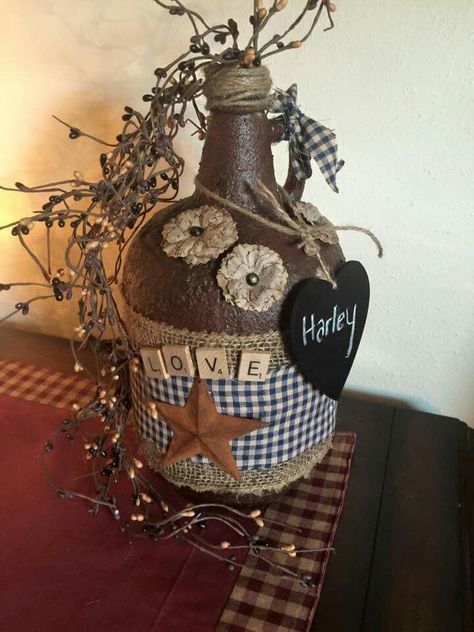 1000+ ideas about Wine Jug Crafts on Pinterest | Gallon Glass Jars ... Glass Jugs Crafts, Wine Jug Crafts, Jug Decor, Gallon Glass Jars, Wine Jug, Wine Bottle Art, Wine Bottle Diy, Glass Jug, Decorated Jars