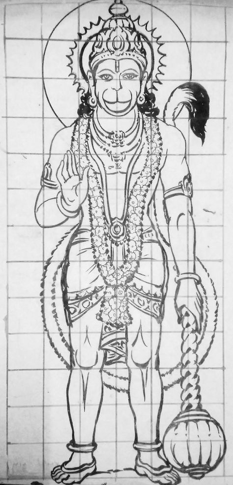 Lord Hanuman Paintings, Hanuman Outline, Hanuman Ji Mandala Art, Hanuman Ji Drawing Sketch, Hanuman Drawing Sketch, Hanuman Ji Drawing Easy, Hanumanji Sketch, Hanuman Ji Painting, Hanuman Sketch