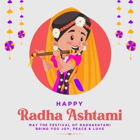 Banner design of happy radha ashtami car... | Premium Vector #Freepik #vector #background #banner #birthday #love Radha Ashtami Photo, Happy Radha Ashtami Images, Happy Birthday Radha, Radha Ashtami Images, Radha Birthday, Happy Radha Ashtami, Background Banner Birthday, Radha Ashtami, Happy Independence Day Images