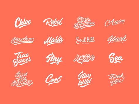 Lettering Logotype, Script Font Logo, Hand Drawn Type Logo, Script Logotype, Script Typography Design, Free Typography Fonts, 50s Script Font, Bold Script Font, Hand Lettering Logo